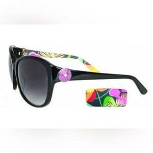Vera Bradley VB Layla Sunglasses Flower Floral Side Black Jazzy Blooms